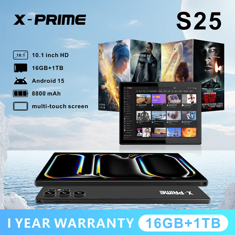 X-PRIME S25 | 10.1'' Display | 16GB RAM | 6800 mAh Battery | 12MP Camera | Tablet PC