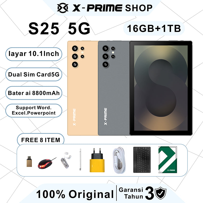 X-PRIME S25 | 10.1'' Display | 16GB RAM | 6800 mAh Battery | 12MP Camera | Tablet PC