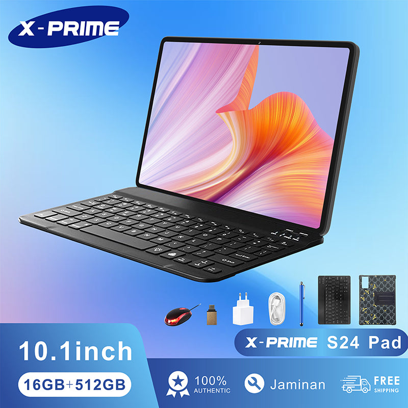 X-PRIME S24 | 10.1'' Display | 512GB Storage | 16GB RAM | 6800 mAh Battery | 13MP Camera | Tablet PC
