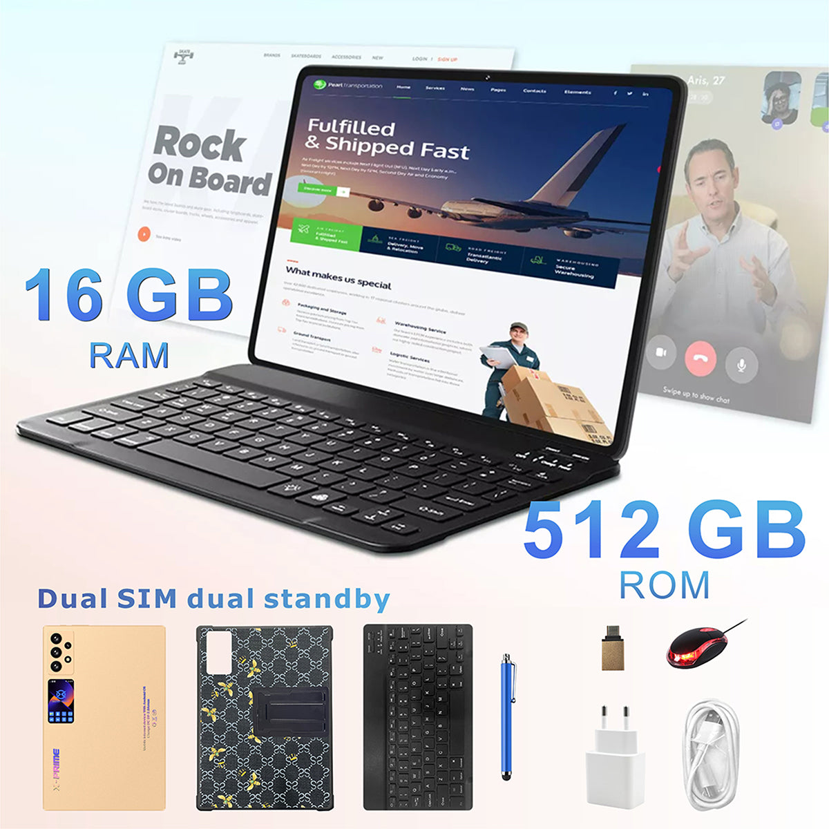 X-PRIME S24 | 10.1'' Display | 512GB Storage | 16GB RAM | 6800 mAh Battery | 13MP Camera | Tablet PC